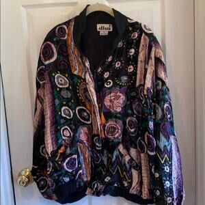 Effeci M multi color vintage velvet jacket.